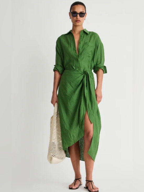 Apiece Apart Dresses & Skirts - Apiece Apart Green Wrap Midi Dress